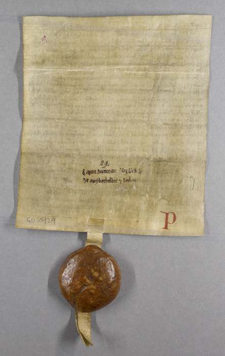 dorse of manuscript